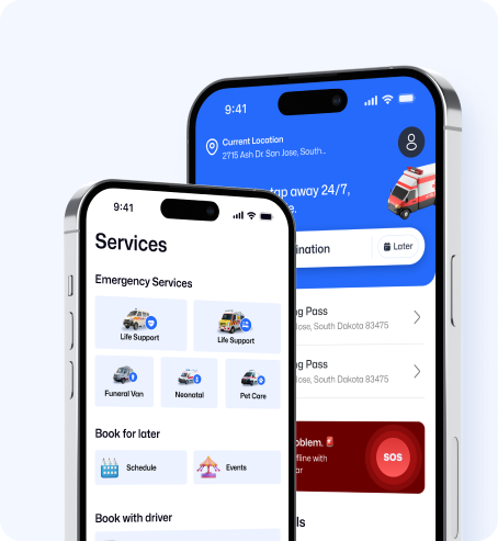 Ohho User App interface on two phones